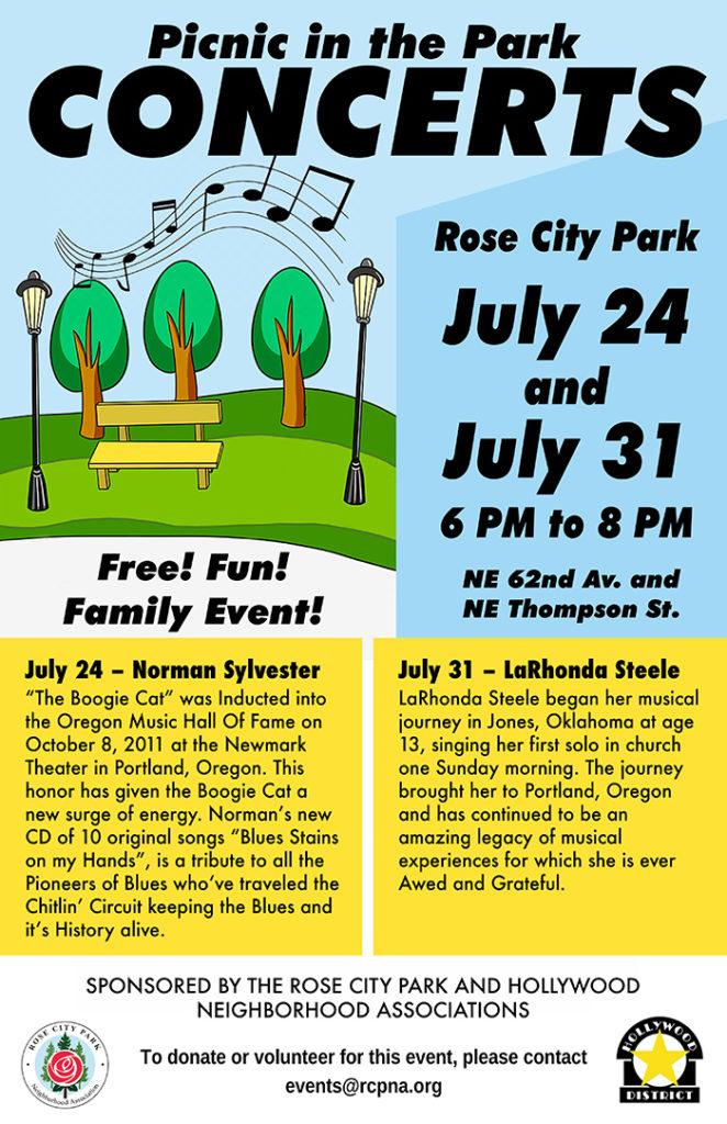 Summer Concert in the Park Rose City Park Neighborhood Association